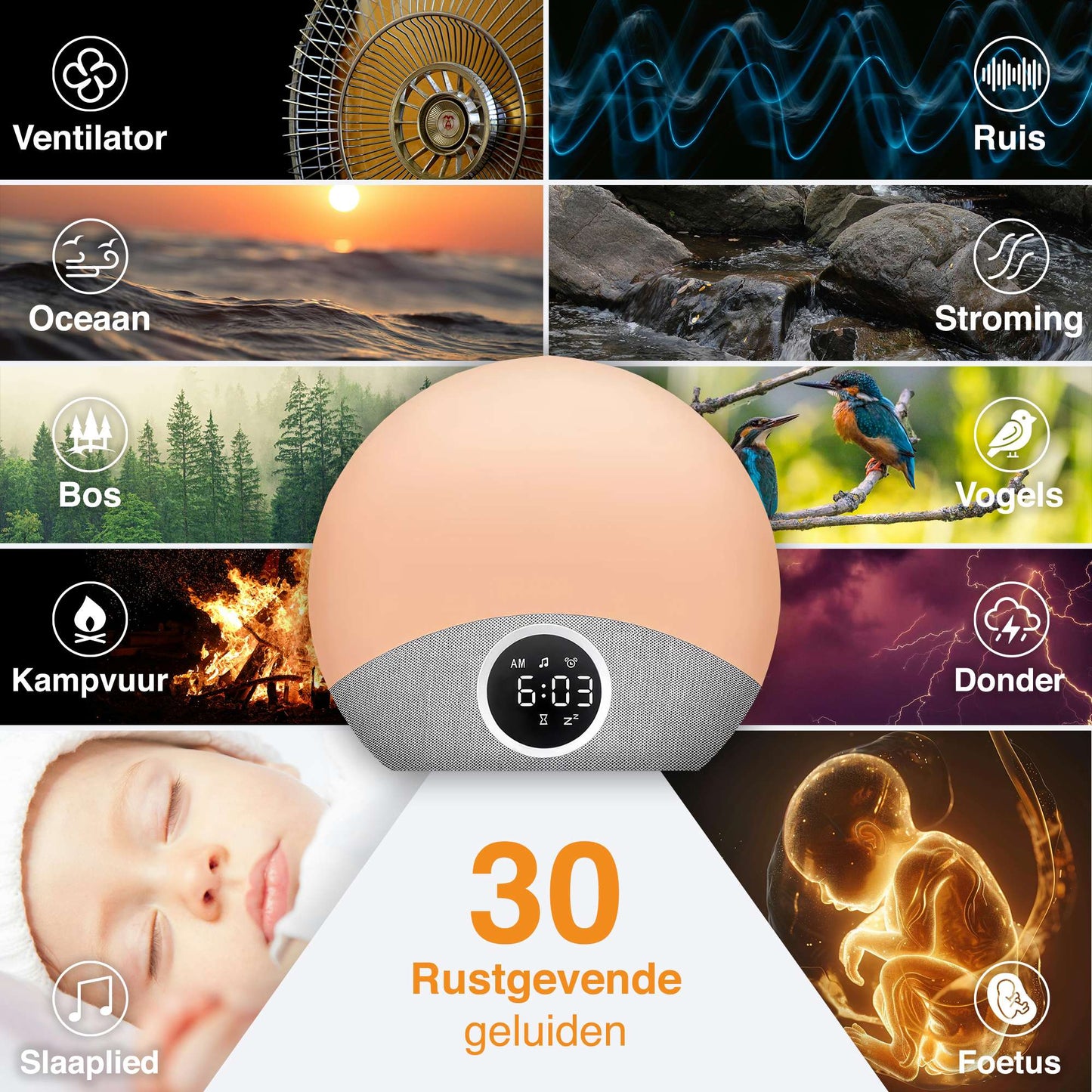 Swiftvein Solara white noise machine rustgevende geluiden natuur