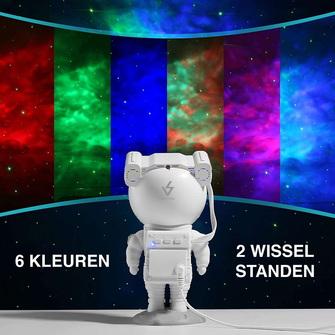 Swiftvein Astronaut Galaxy Projector Colors