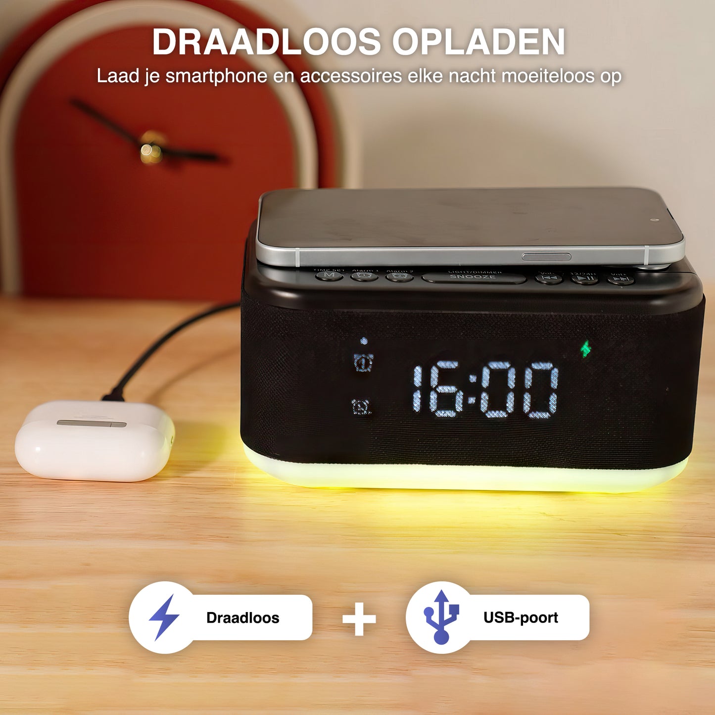 Swiftvein Rise Alarm Clock Wireless Charging