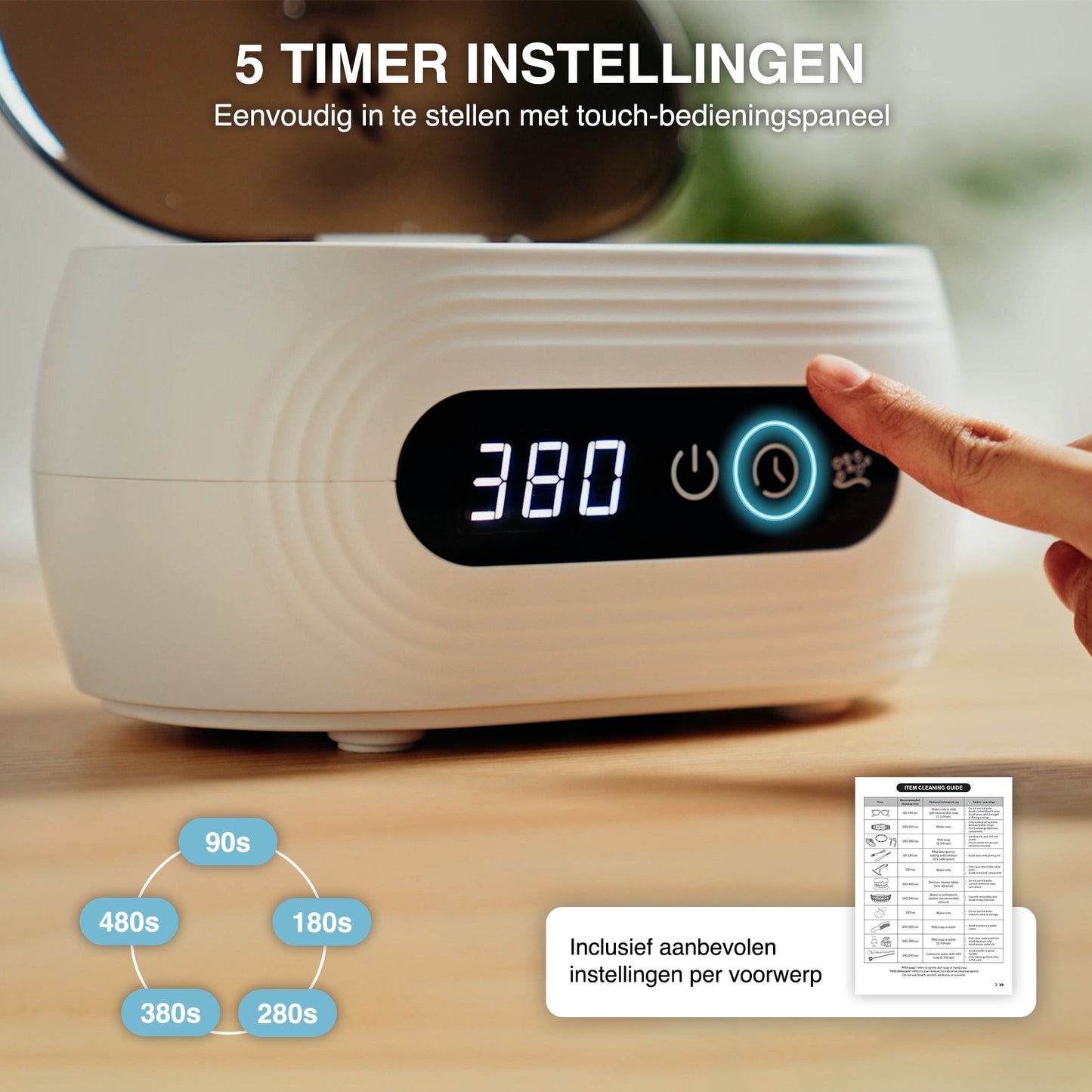 Swiftvein Shine Ultrasonic Cleaner Timer 