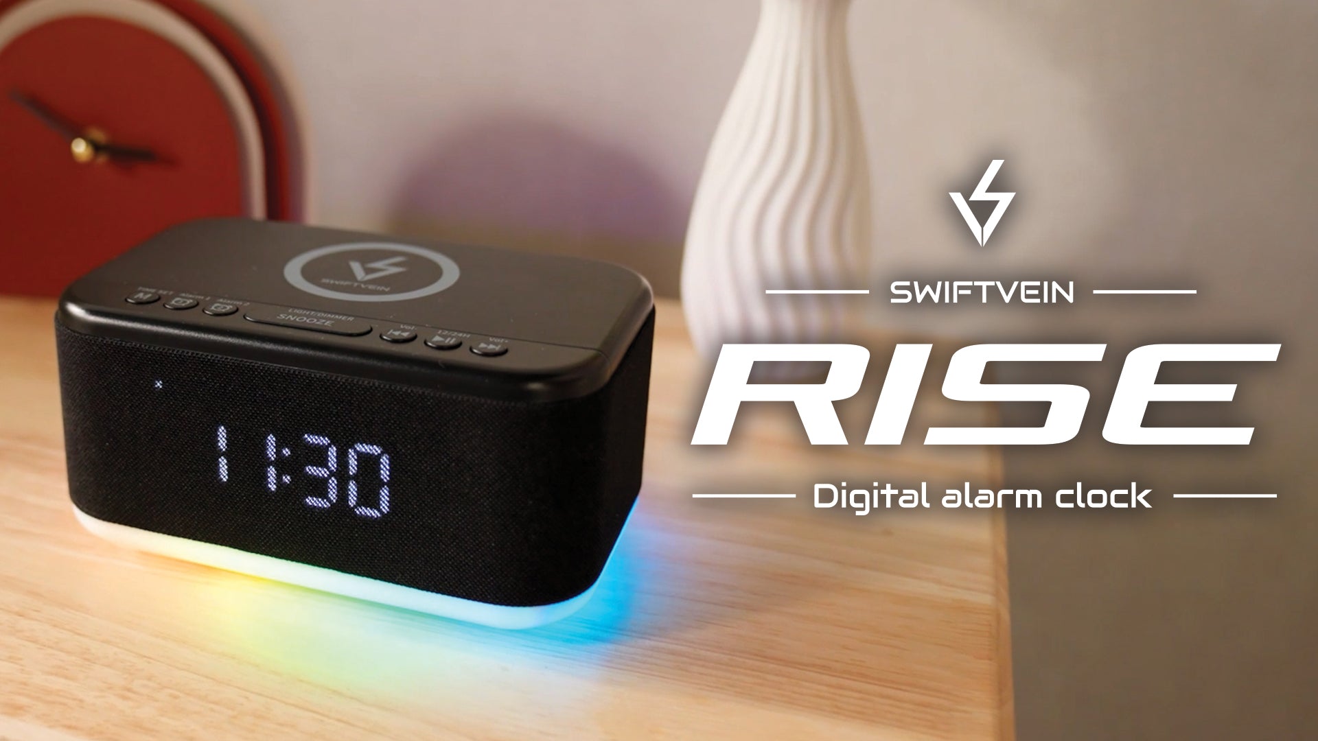 Video laden: Swiftvein Rise digitale wekker