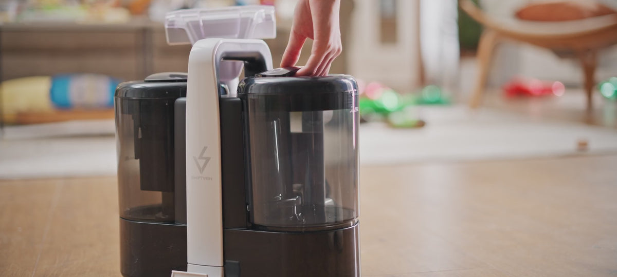 Vortex carpet cleaner in a modern living room